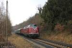 220 033-5 der Hammer Eisenbahnfreunde mit einem Sonderzug als DPE 62144 von Hamm nach Wernigerode bei Wenzen am 10.12.2016