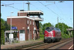 Die Museumslokomotive V 200033 der Museums Eisenbahn Hamm kam am 29.4.2007 um 15.54 Uhr solo in Richtung Münster fahrend durch den Bahnhof Hasbergen.