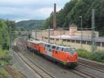 221 105-0 und 230 077-0 von RTS durchfahren am 21. September 2013 solo Kronach in Richtung Saalfeld.