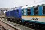 BRLL Beacon Rail ER 20 001 (9280 1223 001-9 D-BRLL) wartet mit ALX 84139 in Lindau auf die Abfahrt in Richtung München (23.12.2017)