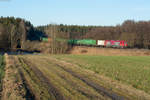 223 101-7 alias 270080 mit dem Containerzug nach Wiesau bei Oberteich, 30.12.2016