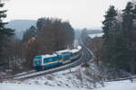 223 067 mit dem ALX 84115 von Hof Hbf nach Regensburg Hbf bei Naabdemenreuth, 03.01.2017