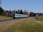 Die 223 070 mit einem ALX nach Lindau am 24.03.2018 unterwegs bei Wohmbrechts.