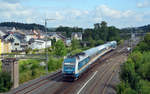 223 063 beförderte am 18.06.18 einen Alex von Hof nach München durch Oberkotzau. Ihren Zug wird sie bis Regensburg bringen und dort einen Zug aus Richtung München übernehmen.