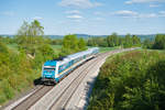 223 067 mit dem ALX 79861 (München Hbf - Hof Hbf) bei Oberthölau, 30.05.2019