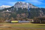 223 013 mit einem ALX am 12.01.2020 bei Oberstdorf.