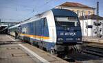 Die Br 223 081 von Alex - Die Länderbahn beim Lokwechsel des RE 2/25 im regensburger Hauptbahnhof.