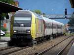 Der  ALEX  ER 20-005 fuhr im Jahr 2007 mit dem Allgu-Express ALX von Mnchen Hbf nach Oberstdorf. Hier bei der Einfahrt in den Bahnhof Immenstadt i. Allgu.