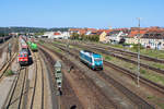 Alex 223 064 rangiert in Schwandorf um auf ihren nächsten Einsatz zur Fahrt nach Prag zu warten. (15.09.2023)