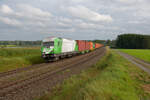 223 101 SETG mit einem Containerzug bei Wiesau Richtung Hof, 14.09.2021