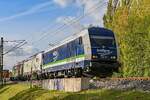 D-PRESS 223 144-7 zog am 14.10.2026 D-TXL 7193 300-9 und D-ELOC 193 265-6 und den dazugeh�rigen KLV-G�terzug von L�neburg (ALBG) kommend zum L�becker-Skandinavienkai (ALSK). Hier am Haltepunkt L�beck-D�nischburg IKEA (ALD A).