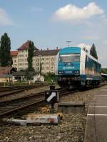 Alex 223 062 beim einer Rangierfahrt in Lindau Hbf. 
(28. Juli 2008) 
