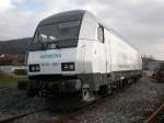 Der Eurorunner ER20 von Siemens an seinem Standplatz fr die nchsten paar Wochen im Ebermannstdter Bahnhof  