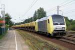 ER20 - 003  Dispolok  kommt hier mit einem Schttgutzug durch Saarmund gebrettert.