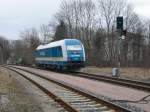 Nachschu. Ein seltener Gast! Am 01.04.11 war 223 069 in Falkenstein/V. Bild machte ich vom Bahnsteig aus.

