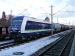 223 152 fuhr am 15.01.12 mit einem Kesselzug in Richtung Hof, hier in Reichenbach/V.