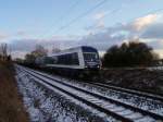 223 152 fuhr am 15.01.12 mit einem Kesselzug in Richtung Hof, hier in Obermylau.