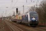 Der eigentliche Grund, warum ich nach Eller-Sd fuhr, war der hier: Die berfhrung der 3 TEE-Rheingold Wagen mit dem PCW 7 Eurorunner, als Zuglok. (11.03.12)