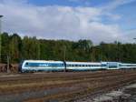 223 063 mit dem ALX bei der Einfahrt in Marktredwitz am 28.09.12.