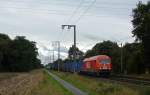 Die WLE 22 fuhr am 05.10.2012 mit einem Containerzug aus dem Sden nach Emden, hier bei Eisinghausen.