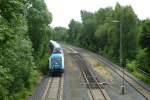 223 062 fhrt hier mit dem Alex Mnchen-Hof bei Oberkotzau, 30.Juni 2013.