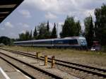 Netinera 223 063 steht mit drei ALEX Wagen in Kempten Hbf auf einen Nebengleis am 24.07.13