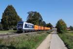 Metrans 761 007 mit einem Containerzug am 03.10.2013 in Psing.