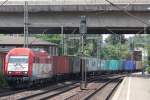 EVB 420 12 am 29.7.13 mit einem Containerzug in Hamburg-Harburg