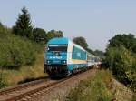 Die 223 071 mit einem ALEX nach München am 06.09.2014 unterwegs bei Hradec u Stoda.