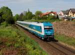 Die 223 066 mit einem ALEX nach München am 08.05.2015 unterwegs bei Staňkov.