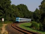 Die 223 070 mit einem Umgeleiteten ALEX nach München am 22.08.2015 unterwegs bei Pressath.