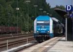 223 070 hat den ALEX nach München aus Hof nach Marktredwitz gebracht. Nachdem Fahrgastwechsel geht die Fahrt weiter nach Weiden in der Oberpfalz. 15.08.2013