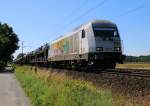 223 154 der PCT mit Autotransportzug in Fahrtrichtung Norden. Aufgenommen am 23.07.2014 bei Eystrup.