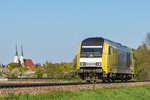 1223 012-6 der DRLL (Beacon Rail Leasing Ltd) fährt am 20.04.2016 solo von Burghausen nach Mühldorf.