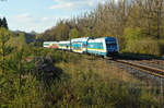 223 068 mit dem ALX84121 von Hof Hbf nach München Hbf bei der Durchfahrt bei Reuth b.