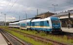 223 061 hat ihren alex am 19.06.18 im Bahnhof Hof für die Fahrt nach München bereitgestellt.