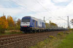 Am 23.10.22 schleppte 223 011 der BRLL einen leeren Holzzug durch Greppin Richtung Dessau.