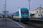 alex 223 061 rangiert nach der Zugvereinigung in Schwandorf in die Abstellung. (26.02.2023)