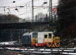 Ein Nachschuss von der Lok Siemens PCW7 ER20-2007 rangiert in Aachen-West  mit einem  Cargo-Moverwagen bei Starken Schneeregen am 9.12.2012.