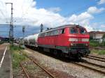 Die Br.225 073-6 zog am 16.Juni 2007 den  Unkrautspritzzug  durch den Bahnhof Aalen.