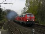 Dieselpower,225 084-3 und 225 005-2 mit der tglichen Fuhre von   Stahlblcken in Richtung Bochum Nord.(09.04.2008)