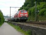 225 078 mit Spritzzug in Horb/Neckar fhrt nach Singen.