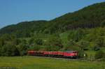 Brenzbahn-Frhling 2009 - 225 009 bringt am Nachmittag des 07.05.09 FZT 56087 von Aalen nach Giengen(Brenz), aufgenommen bei Oberkochen.