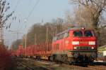 225 133 zieht am 17.2.11 einen Gterzug durch Ratingen-Lintorf nach Dsseldorf-Rath