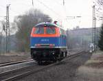 Und nochmal ein Nachschuss auf das gute  neue  bunte Stck der NBE: 225 071-0 als Tfzf in Richtung Sden. Aufgenommen am B Eltmannshausen/Oberhone am 04.03.2012.