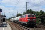 225 018-1 + 225 020-7 mit einem Spritzzug als berfhrungsfahrt nach Opladen bei der Durchfahrt durch Dsseldorf-Oberbilk am 22.06.2012