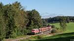 225 073 half im September 2016 beim Kieszug Roßberg - Kressbronn aus und belebte damit eine längst vergangene Zeit wieder! Hier fährt der Zug gerade durch Lohner in Richtung