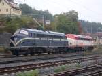 Zwei Nohab Dieselloks warten am 14. September 2009 auf die Weiterfahrt in Kronach.