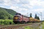 Mein Highlight heute war die NOHAB My 1138 der DSB, die einen langen Bauzug durch Leutesdorf zog Richtung Norden. Aufgenommen am 10/08/2011.