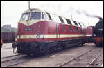 Letzte große Fahrzeugschau der DR in Sangerhausen am 22.6.1991: DR Großdiesellok 118125